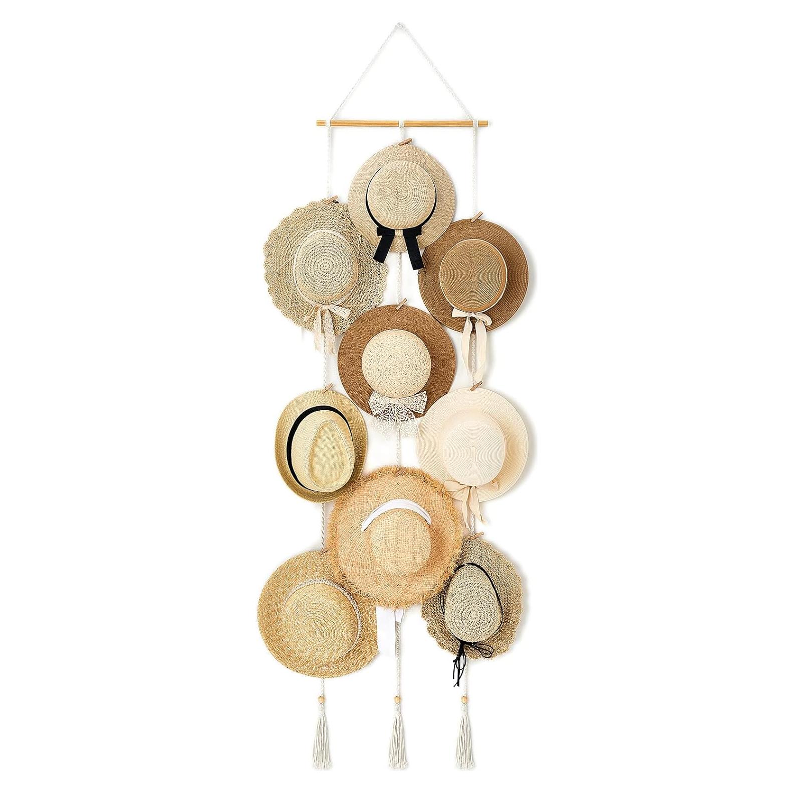 Soporte para Sombreros Mkono, Organizador de Pared Boho 179 cm