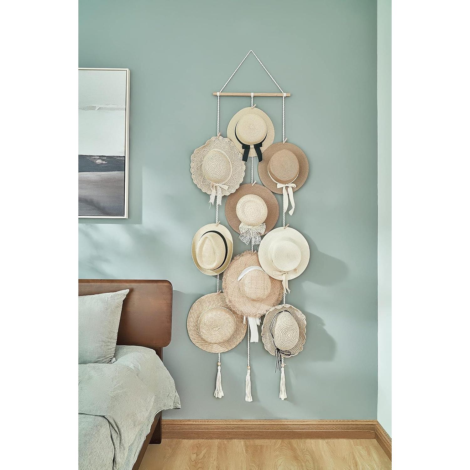 Soporte para Sombreros Mkono, Organizador de Pared Boho 179 cm