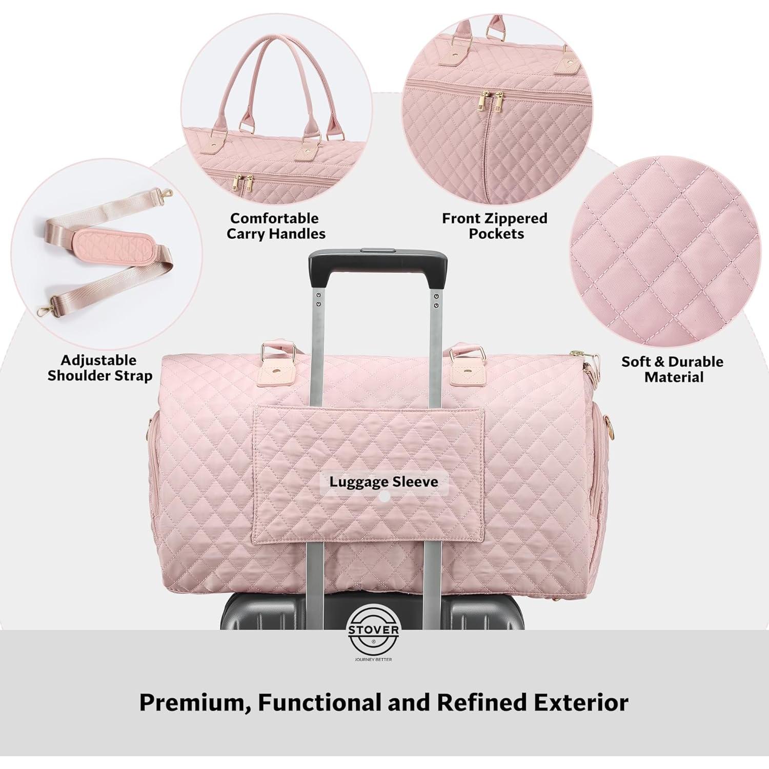 Bolsa de Viaje Convertible STOVER para Ropa - Rosa 2 en 1