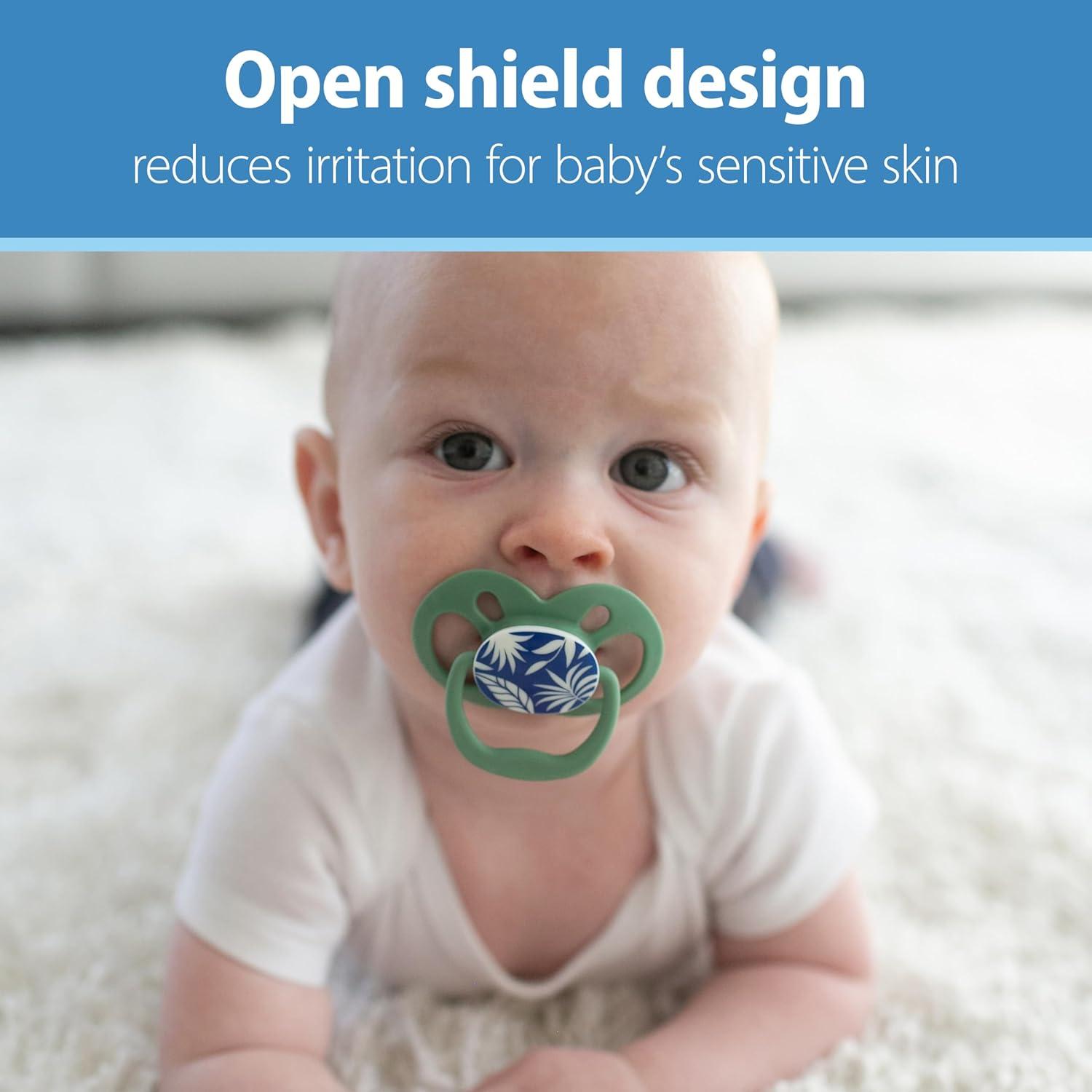 Chupete Dr. Brown's Advantage Azul 6-18m Brilla en la Oscuridad