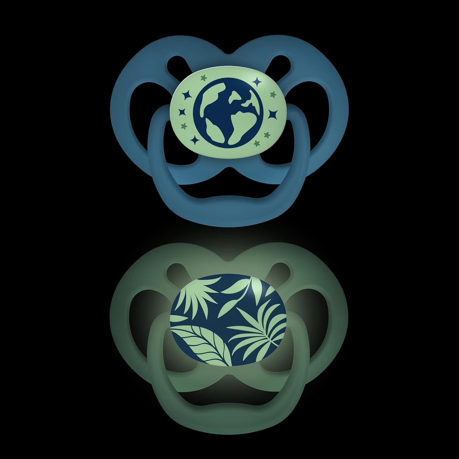 Chupete Dr. Brown's Advantage Azul 6-18m Brilla en la Oscuridad