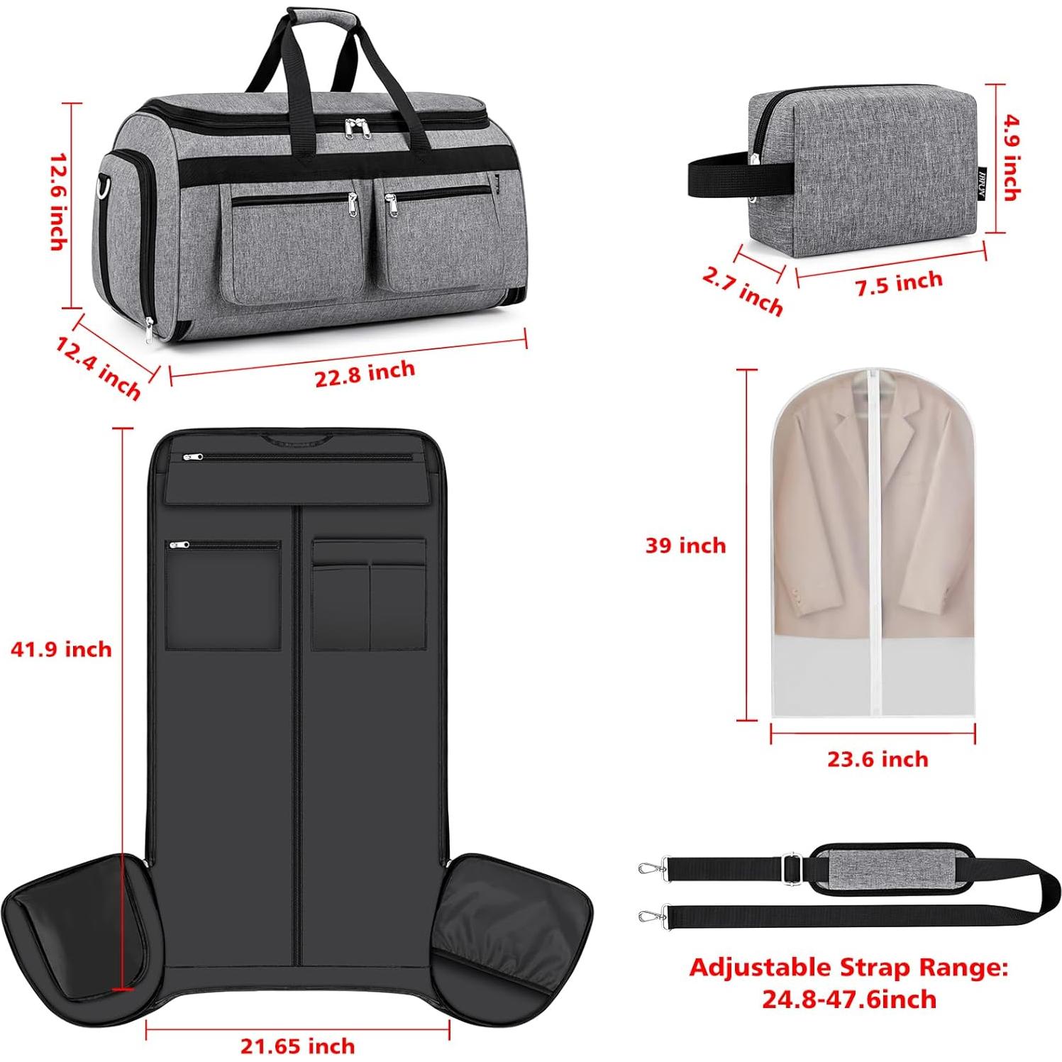 Bolsa de viaje tipo duffel IBFUN 2 en 1 con bolsa de aseo