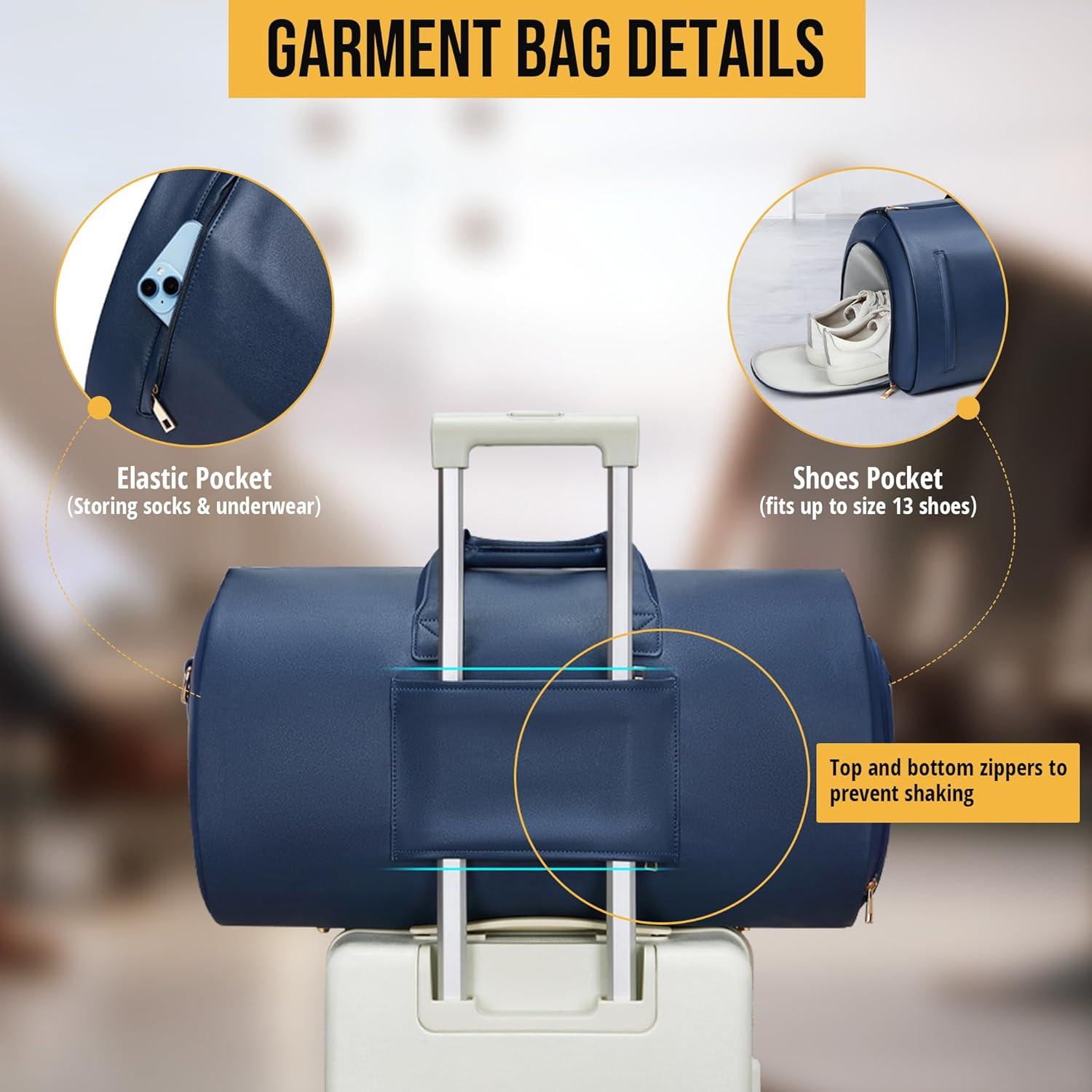 Bolsa de Ropa Convertible Wymulot 50L Azul con Compartimento para Zapatos