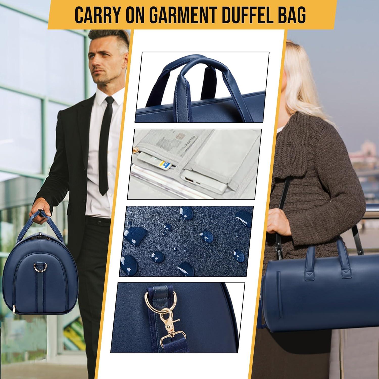 Bolsa de Ropa Convertible Wymulot 50L Azul con Compartimento para Zapatos