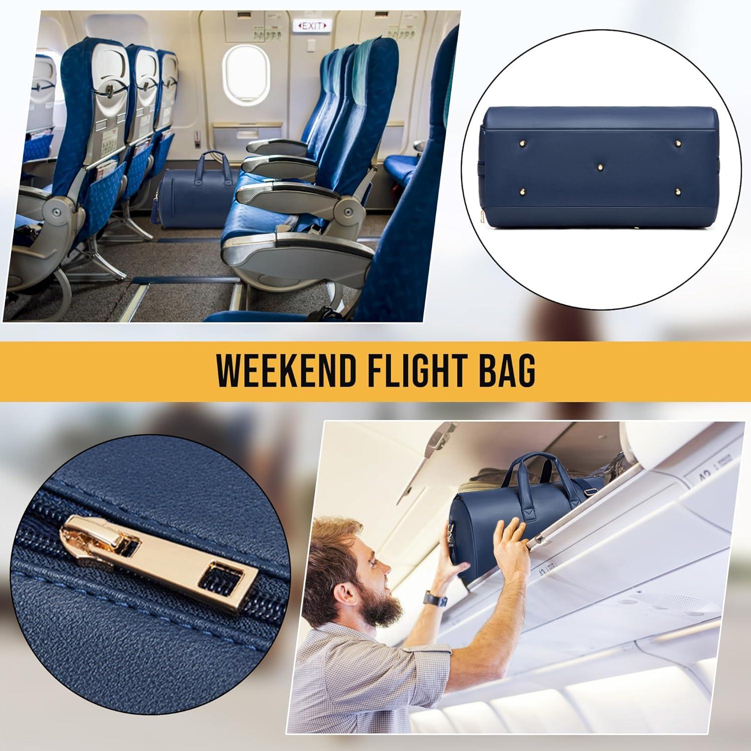 Bolsa de Ropa Convertible Wymulot 50L Azul con Compartimento para Zapatos