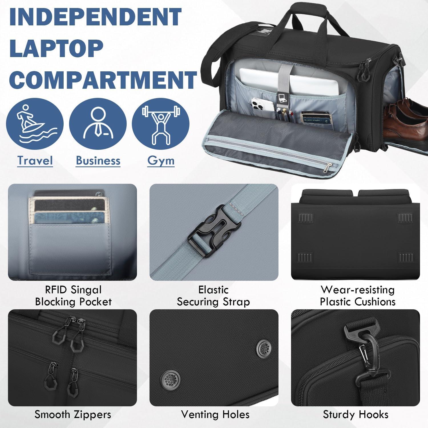 Bolsa Duffle Convertible 2 en 1 HBL01MLA 55L Negro