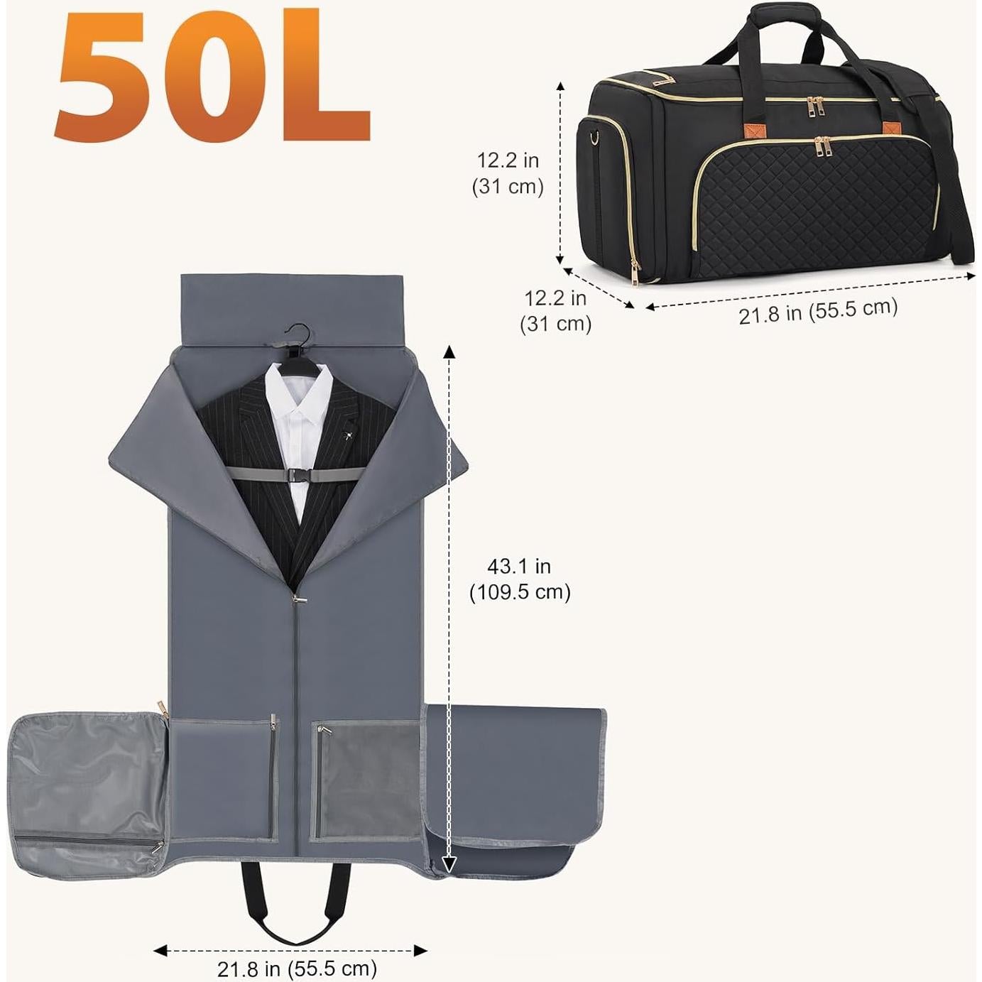 Bolsa de Viaje Convertible Hautton 50L 2-en-1 Unisex