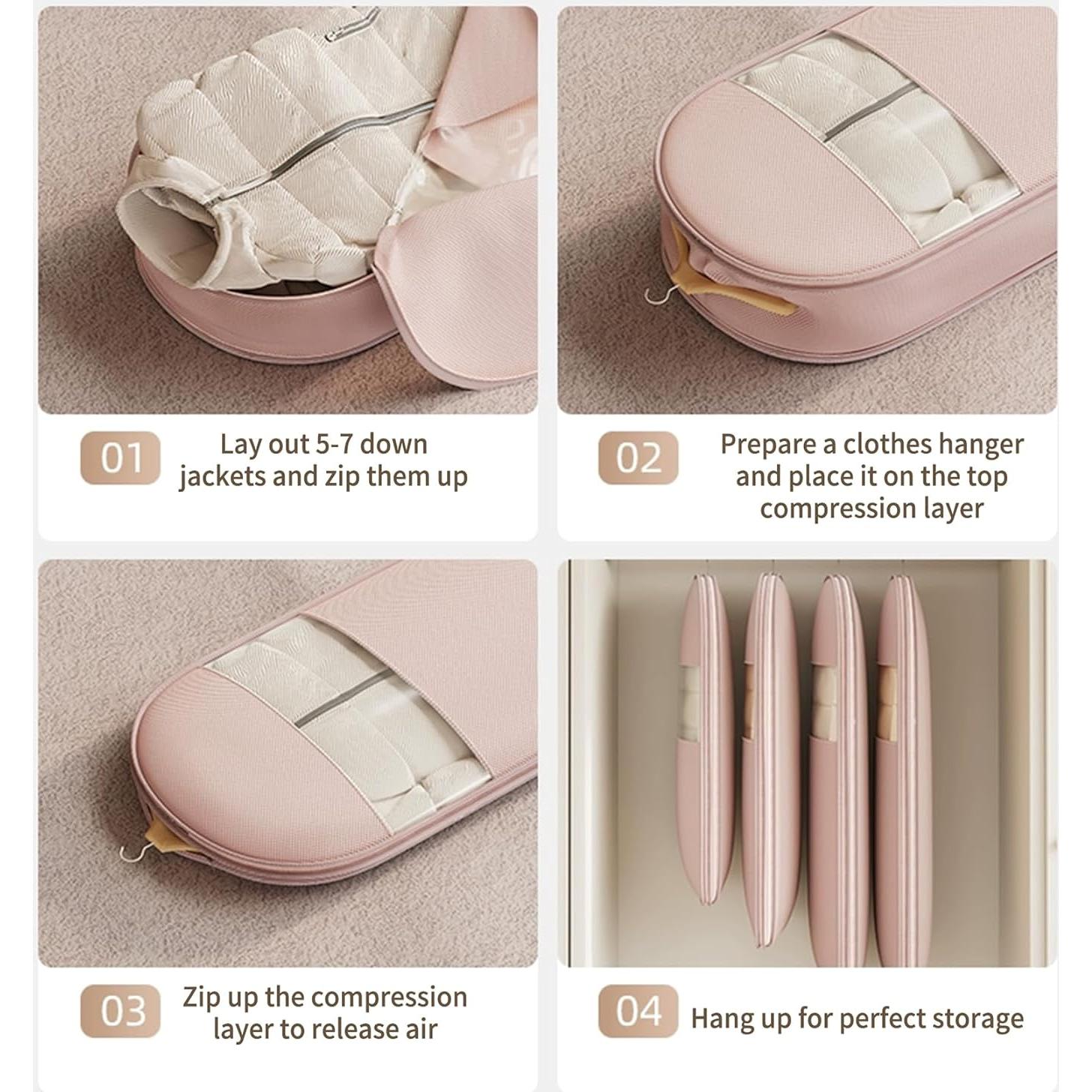 Bolsa de Ropa Colgante CDFUMY XL Rosa 130x58x15 cm