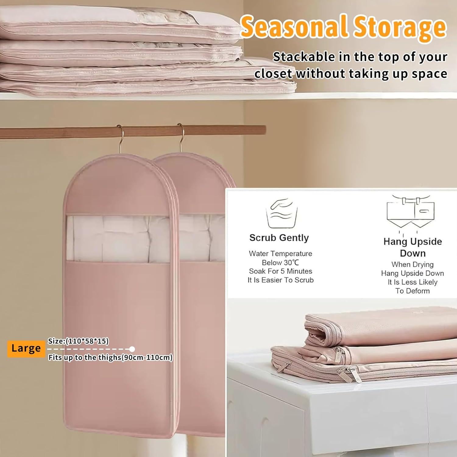 Bolsa Colgante Ahorra Espacio TPILOAW 75.7L Rosa PVC