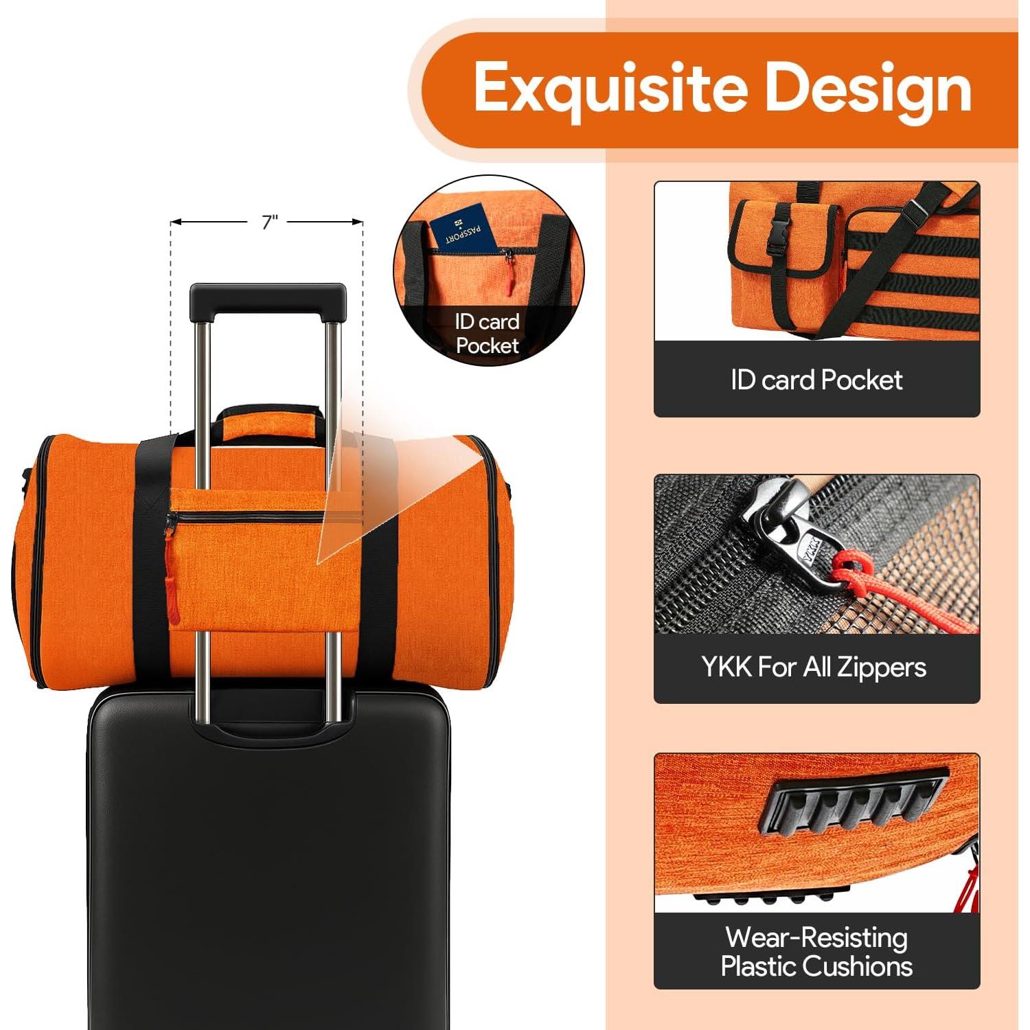 Bolsa Duffle Impermeable HOMQUIET 45L 2 en 1 para Viajar