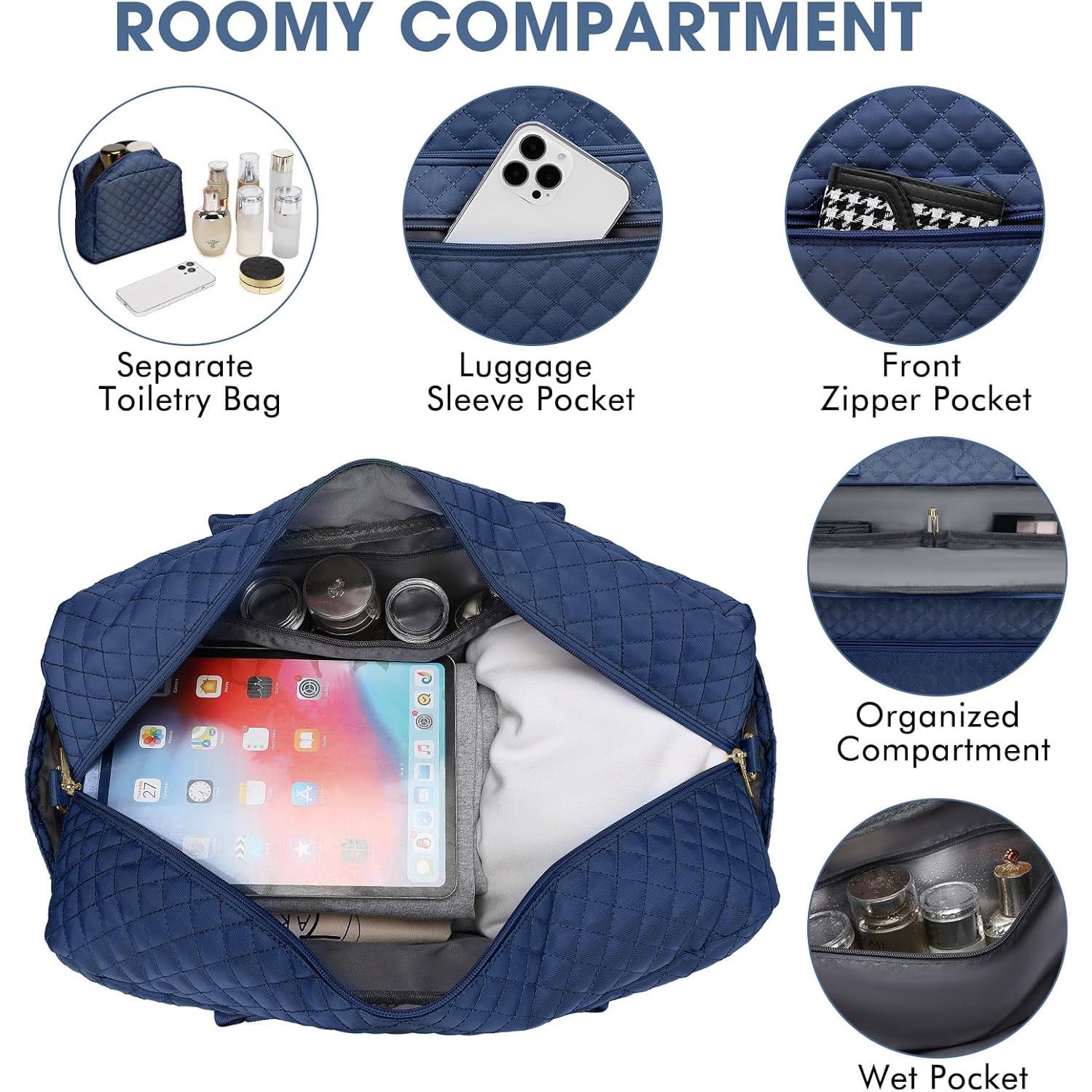 Bolsa de Viaje Grande para Mujeres - Duffle Azul Marino 35L