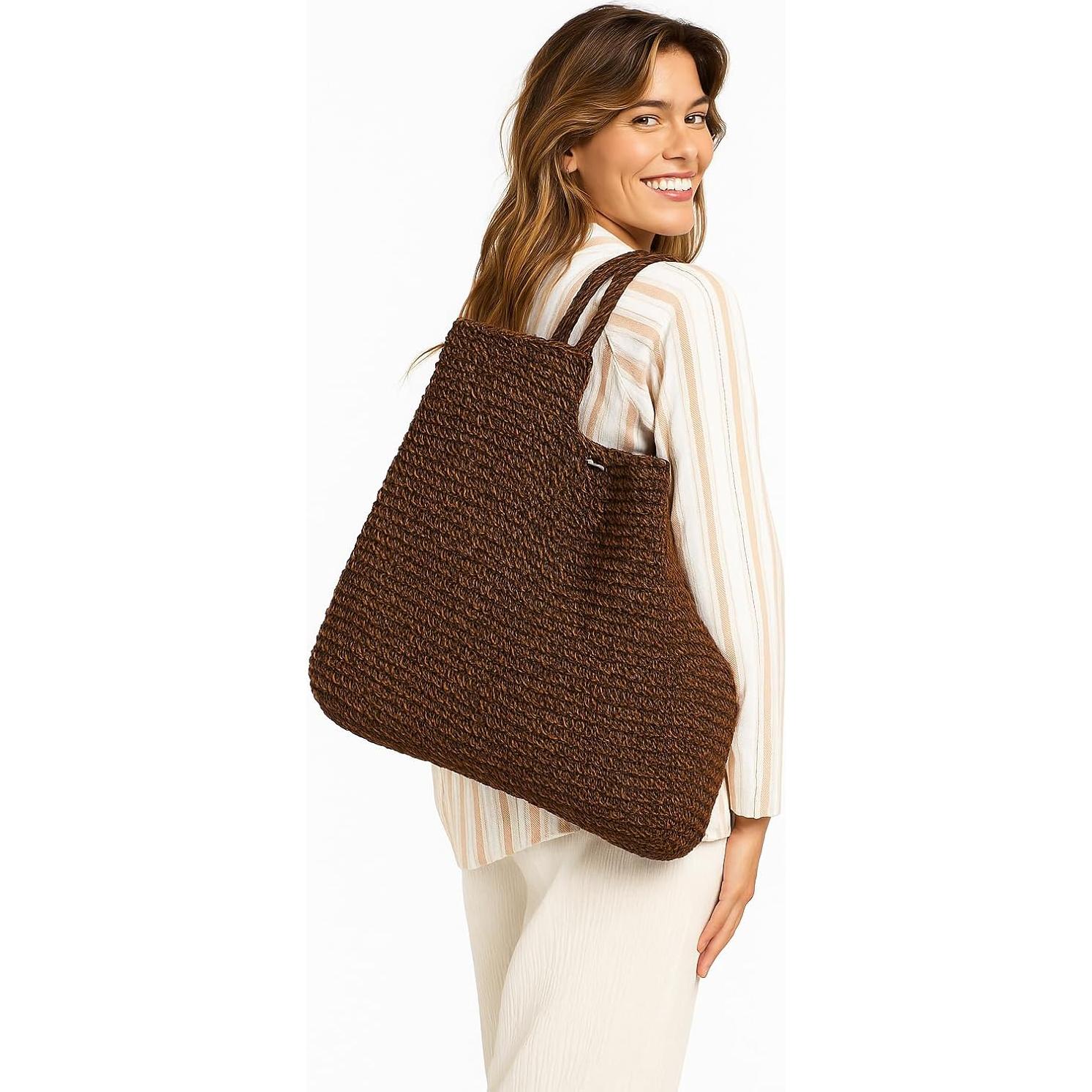 Bolso de Playa Roxy para Mujeres | Paja Eco-Chic | Ligero y Transpirable