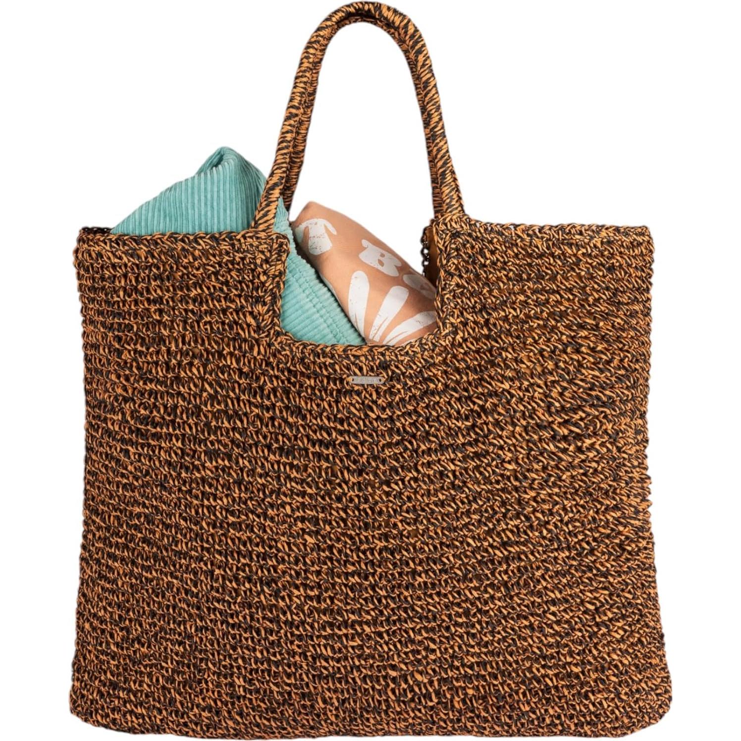 Bolso de Playa Roxy para Mujeres | Paja Eco-Chic | Ligero y Transpirable