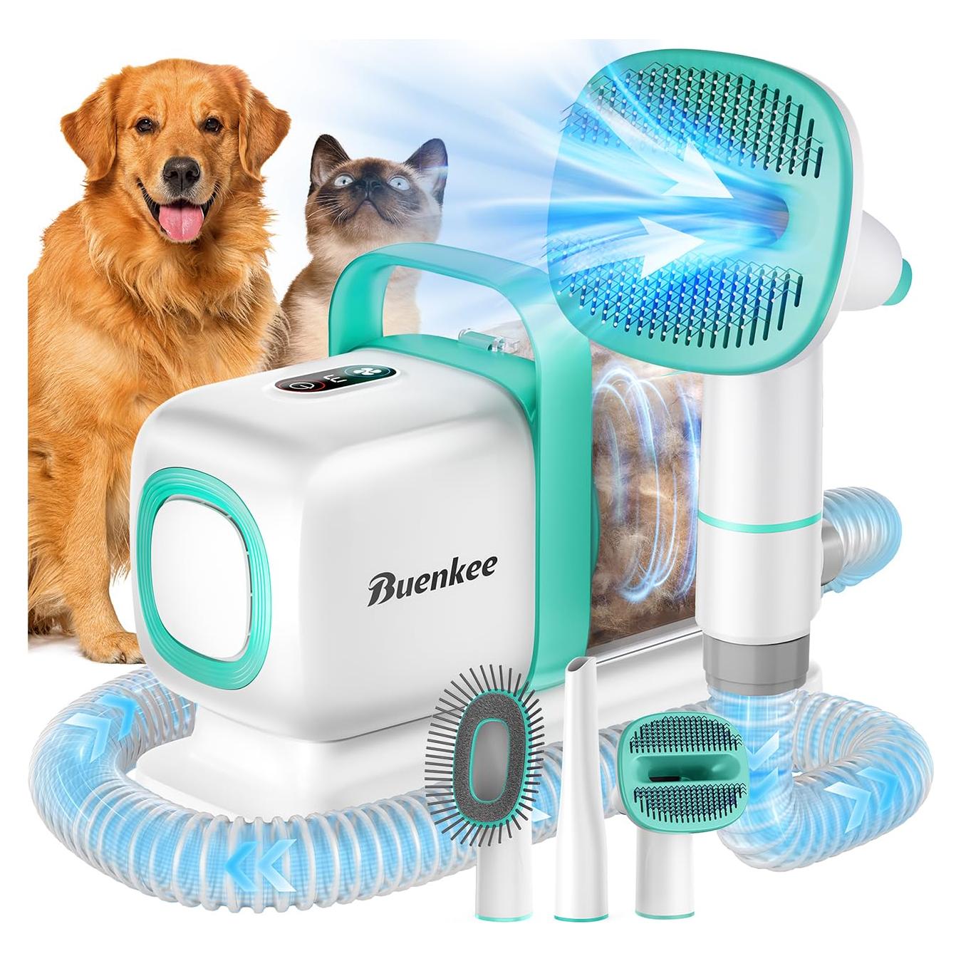 Aspiradora para Perros Buenkee 2L Silenciosa 56dB Acicalamiento