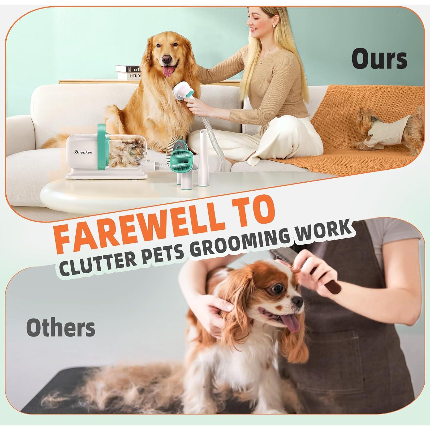 Aspiradora para Perros Buenkee 2L Silenciosa 56dB Acicalamiento