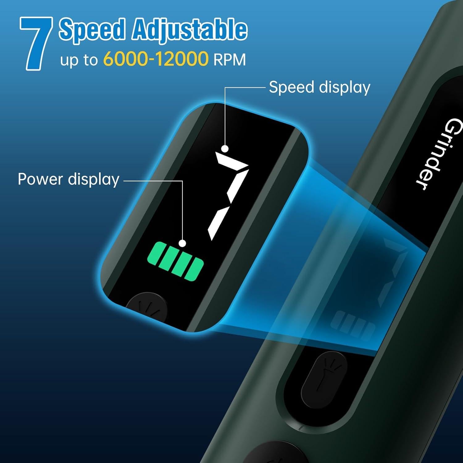 Cortador de Uñas Eléctrico Barkitty Verde 7 Velocidades para Perros