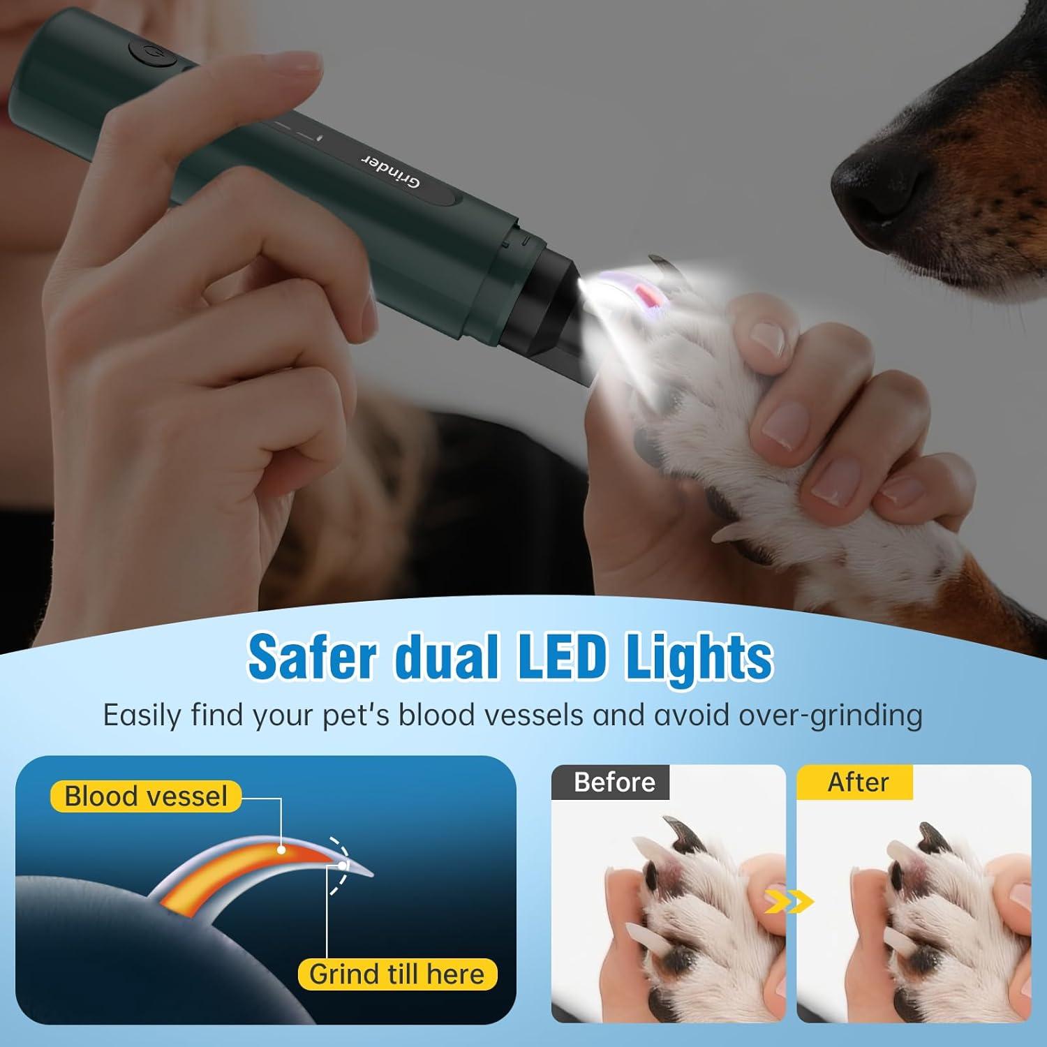 Cortador de Uñas Eléctrico Barkitty Verde 7 Velocidades para Perros