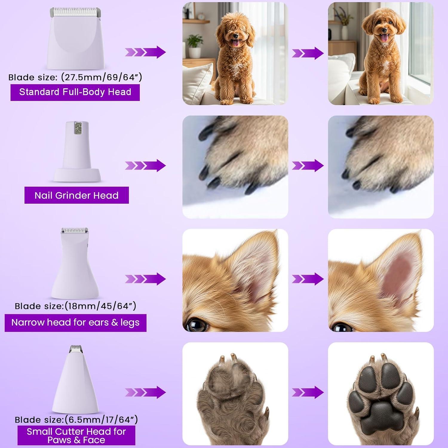 Recortador de patas de perro Veeconn T6 4 en 1 bajo ruido IPX7