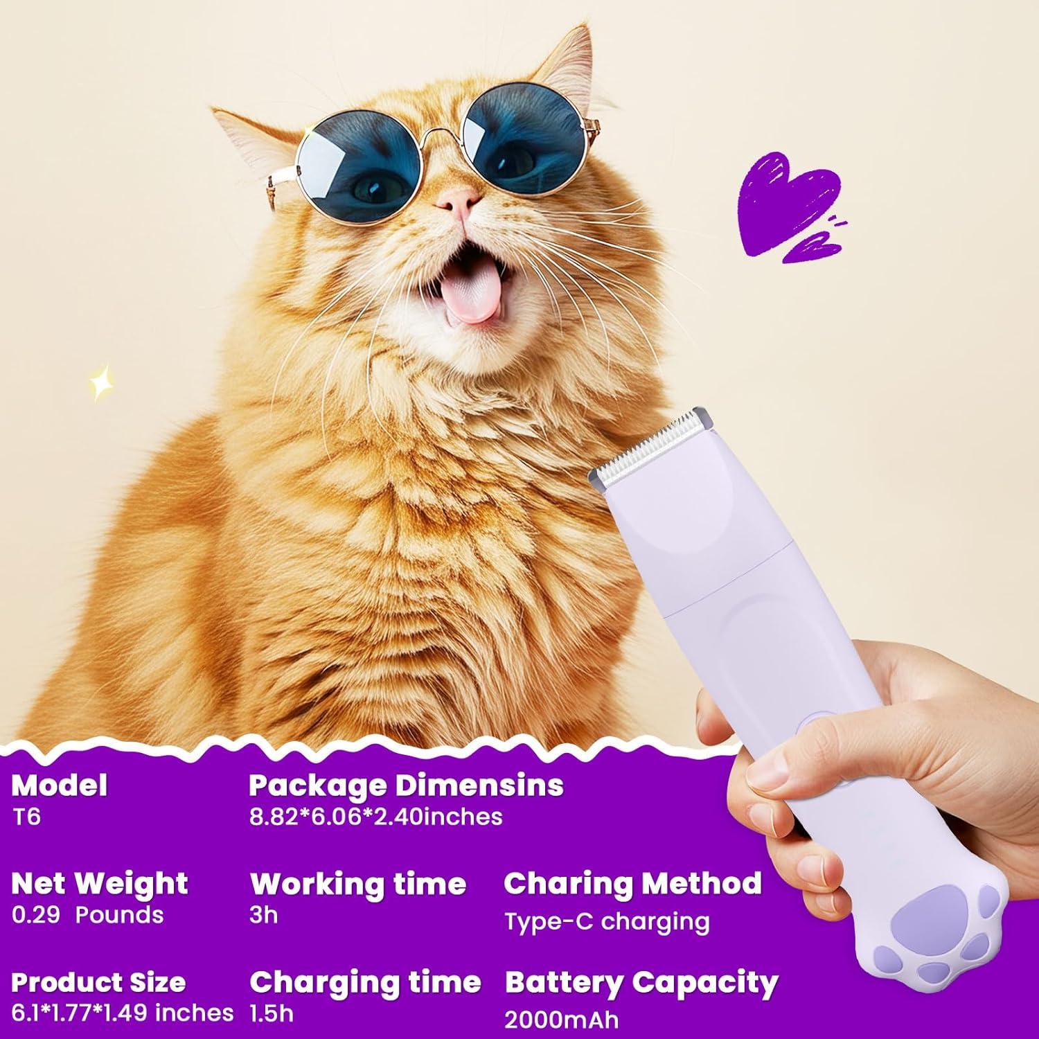 Recortador de patas de perro Veeconn T6 4 en 1 bajo ruido IPX7