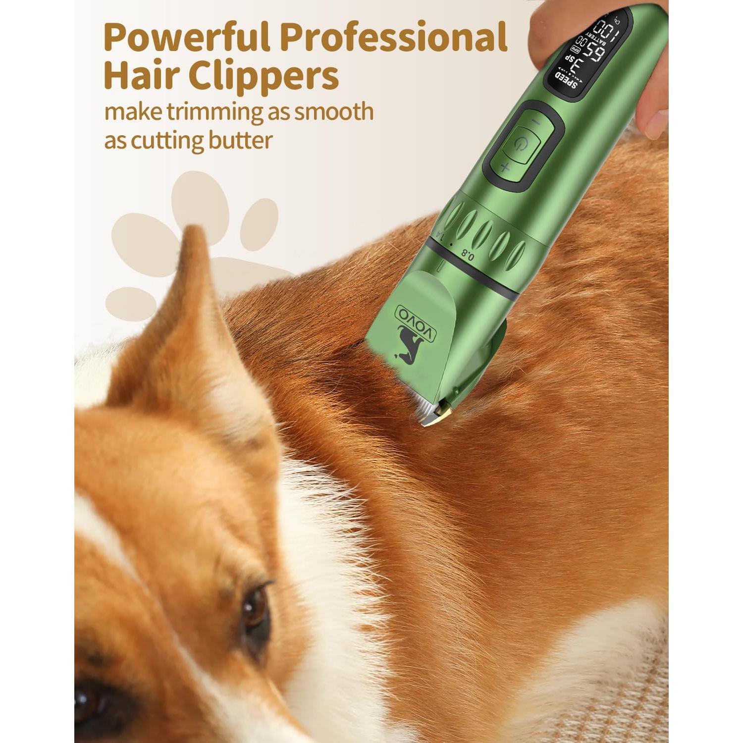 Cortapelos Inalámbrico VOVO para Perros 3 Velocidades Verde