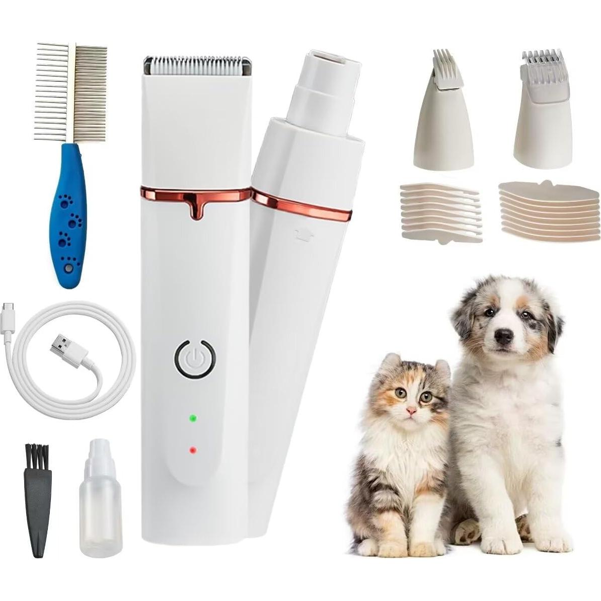 Kit Cortadora de Pelo y Uñas para Mascotas JYSW 4 en 1