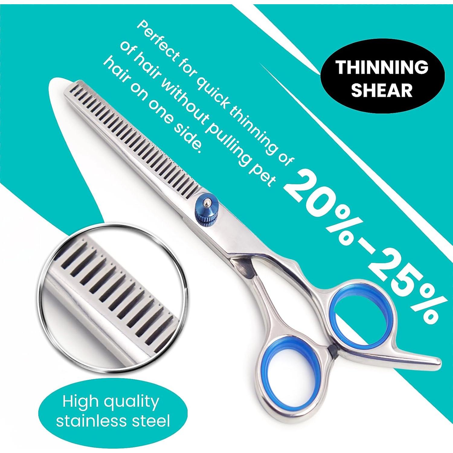 Kit de Tijeras para Mascotas MEDUWEDU 7 en 1 con Peines