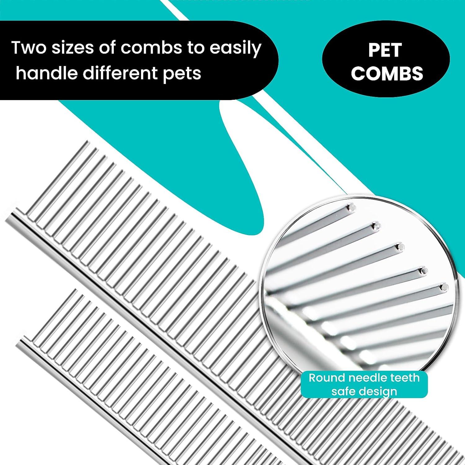 Kit de Tijeras para Mascotas MEDUWEDU 7 en 1 con Peines