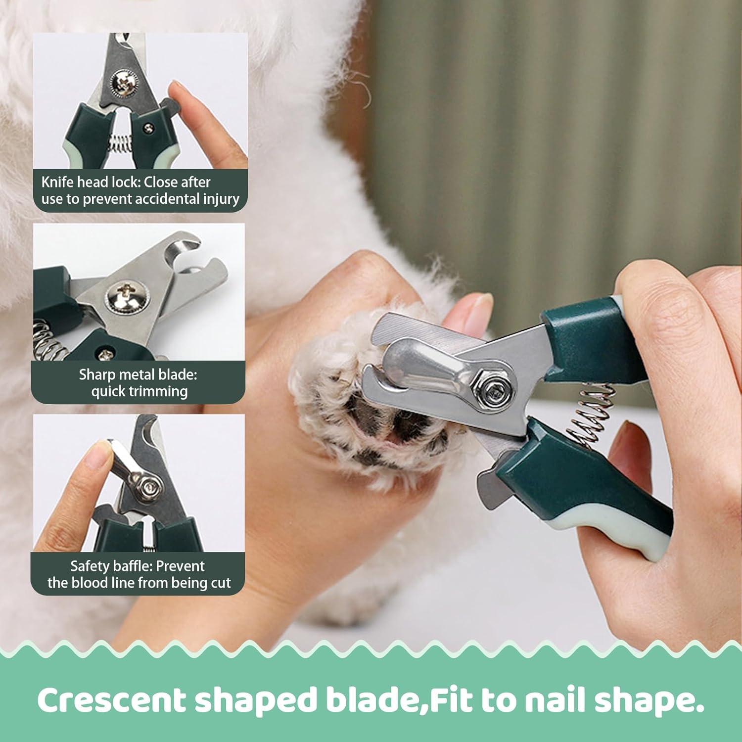 Kit de Aseo 8 en 1 LAMLENT para Perros y Gatos - Cepillo, Cortauñas, Peine, Tijeras, Cepillo de Dientes