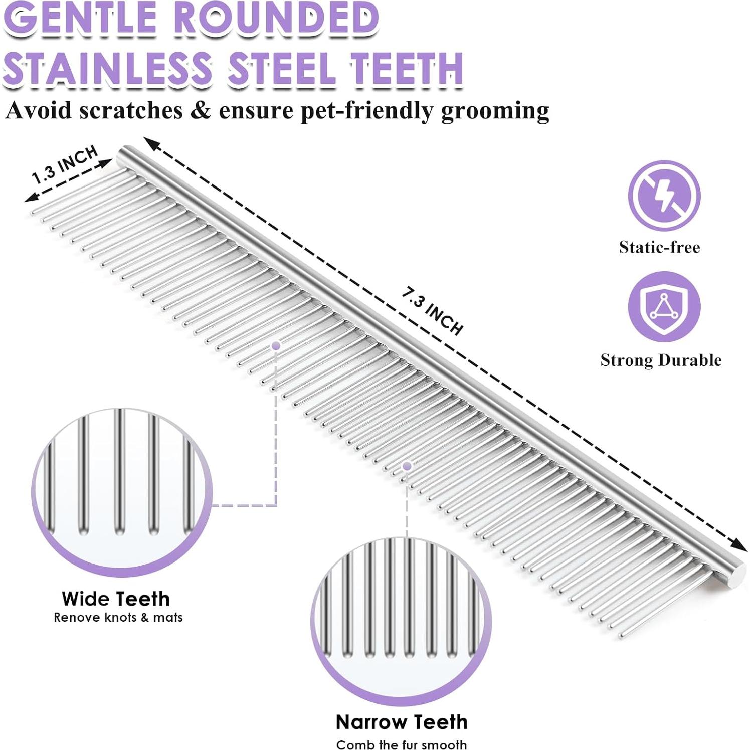 Kit de Aseo para Mascotas YOYUPETA - Cepillo Slicker Grande Morado