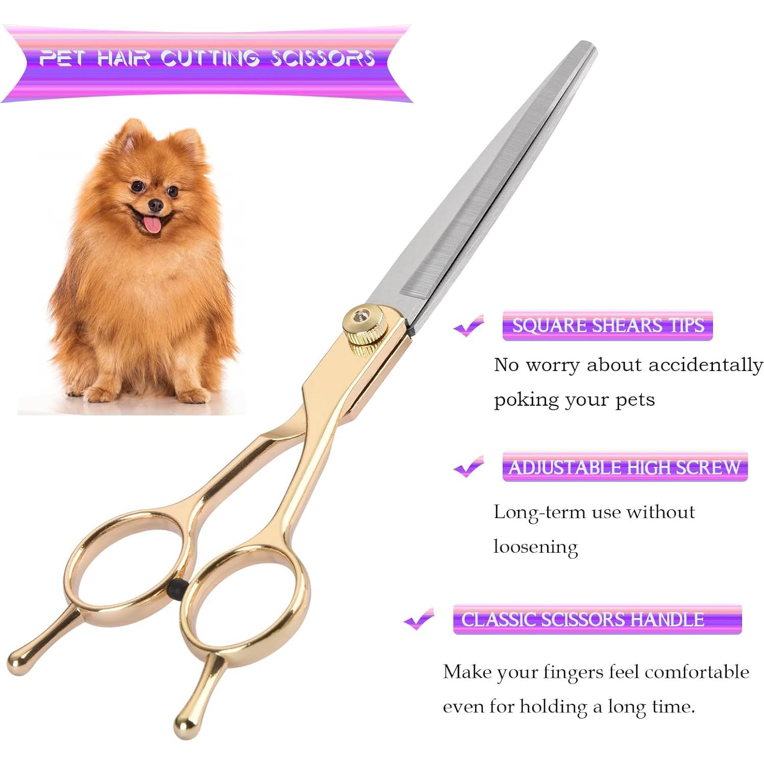 Kit de Aseo para Perros Fcysy - Tijeras 5 en 1 Acero Inoxidable