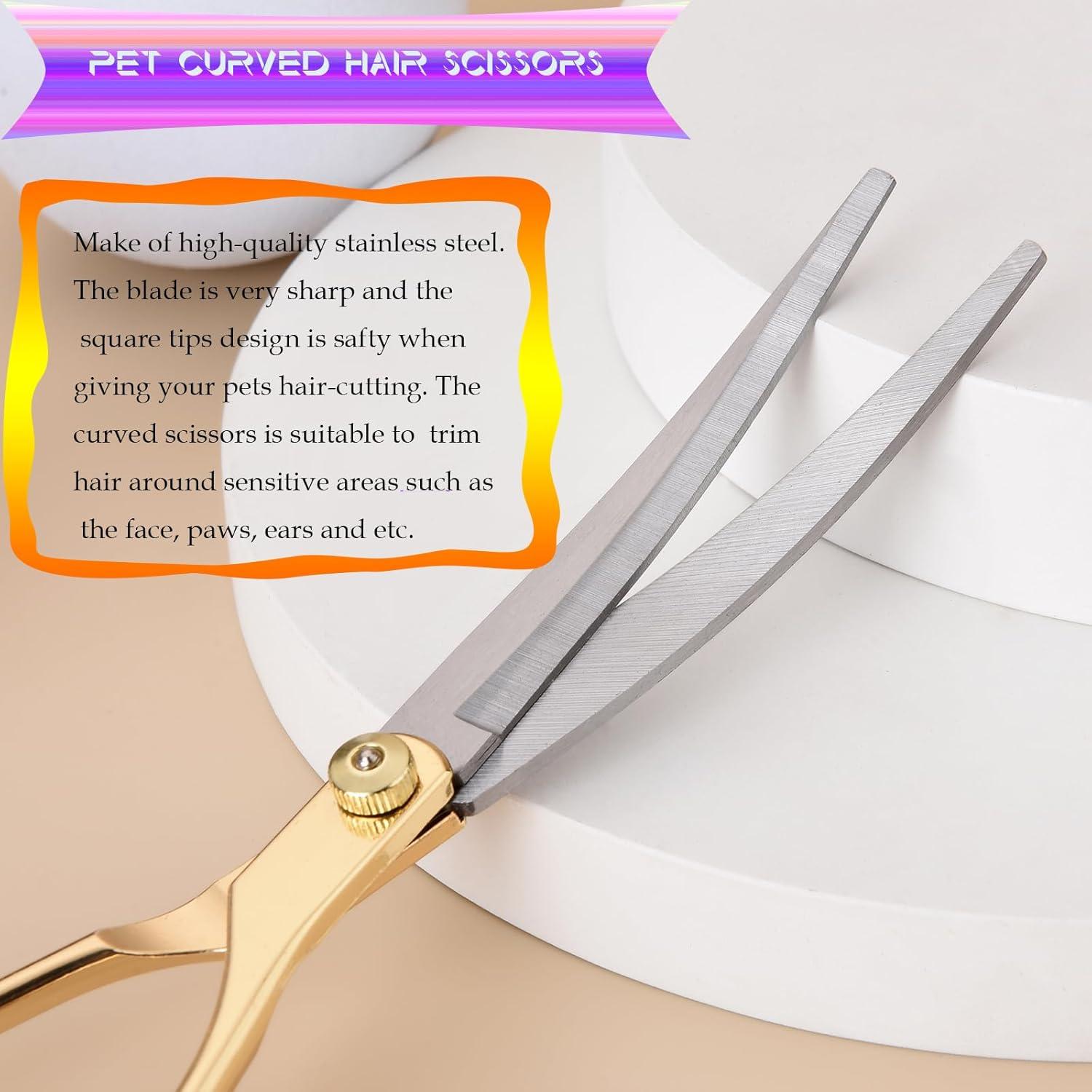 Kit de Aseo para Perros Fcysy - Tijeras 5 en 1 Acero Inoxidable