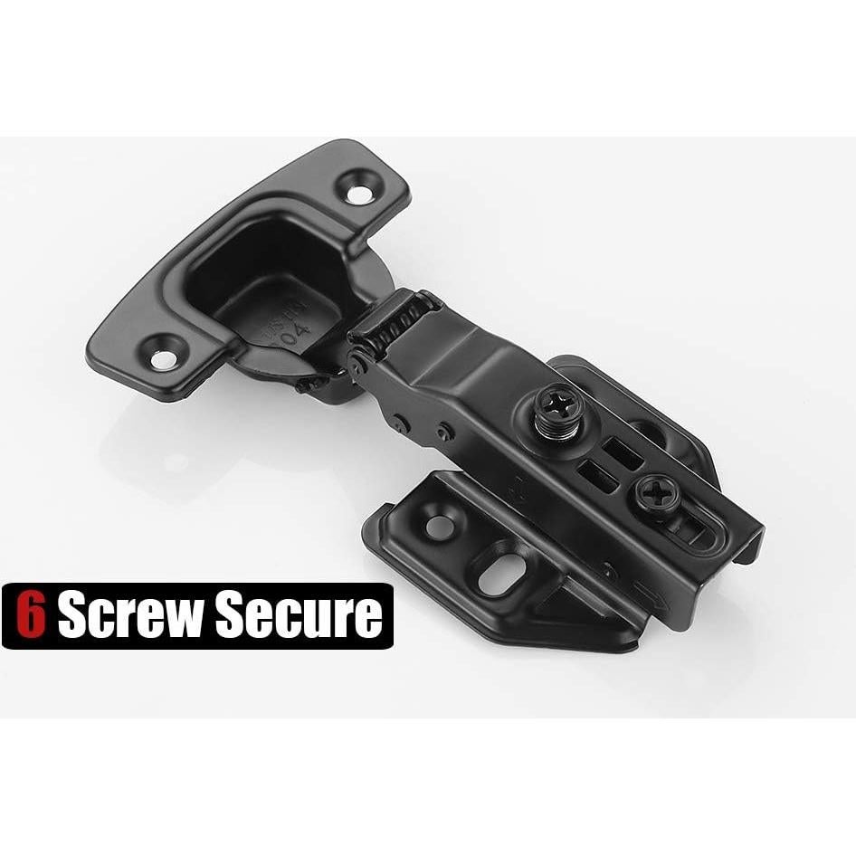 Bisagras de Gabinete JQK Negras Cierre Suave 100° 4 Unidades