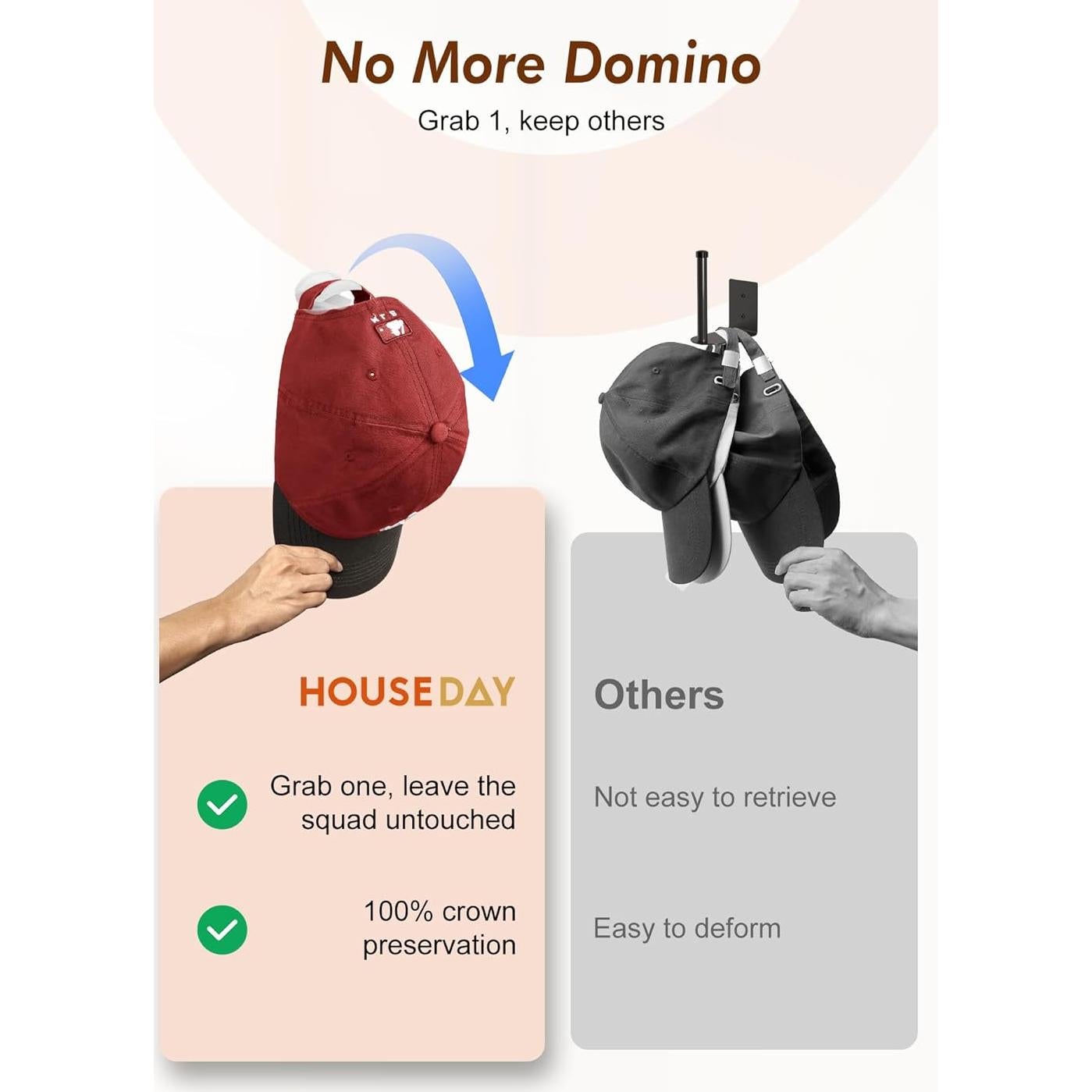 Ganchos Adhesivos para Sombreros HOUSE DAY - Paquete de 16