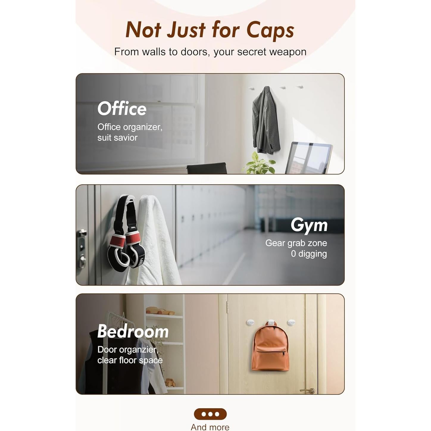 Ganchos Adhesivos para Sombreros HOUSE DAY - Paquete de 16