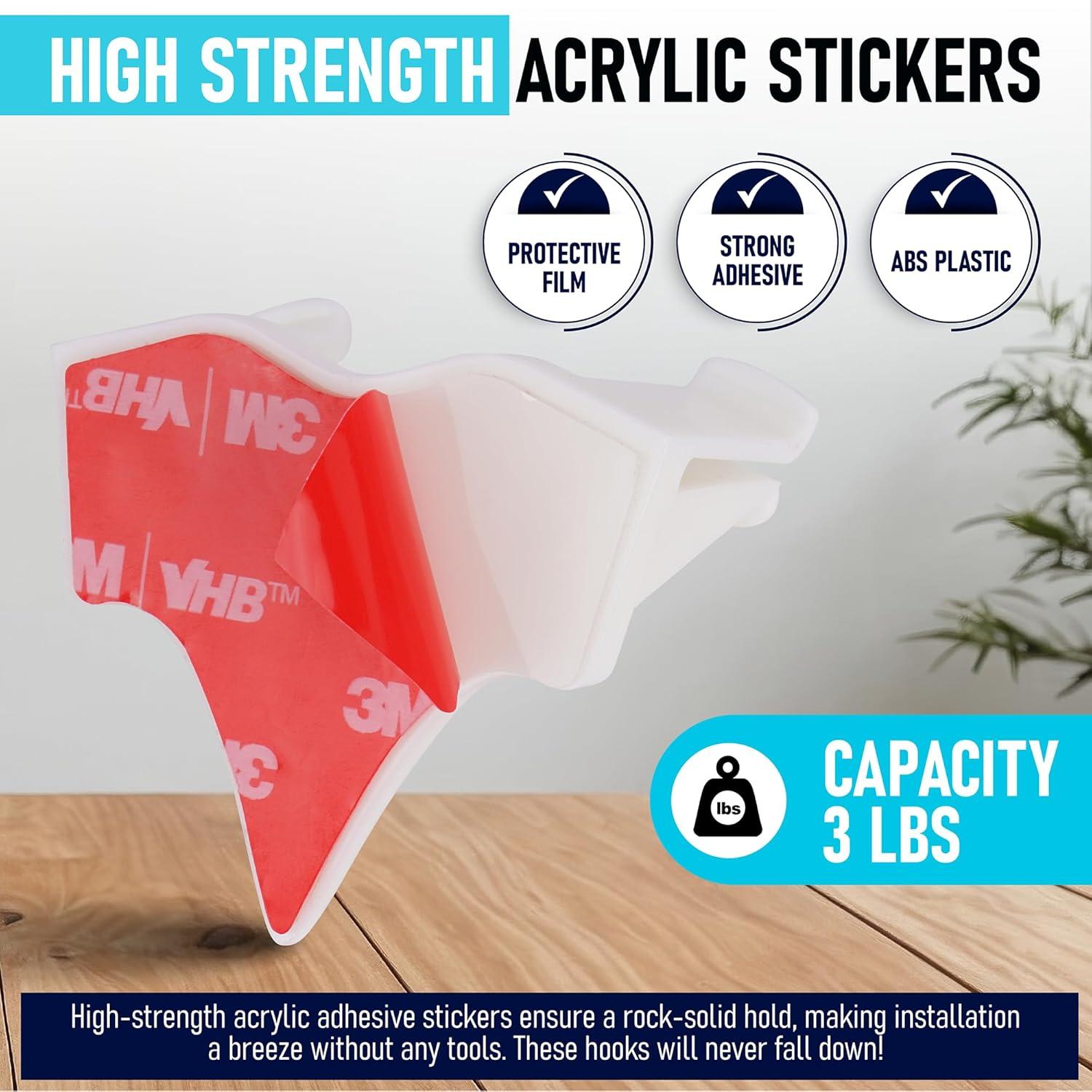 Ganchos Adhesivos para Sombreros Hula Home - Paquete de 10