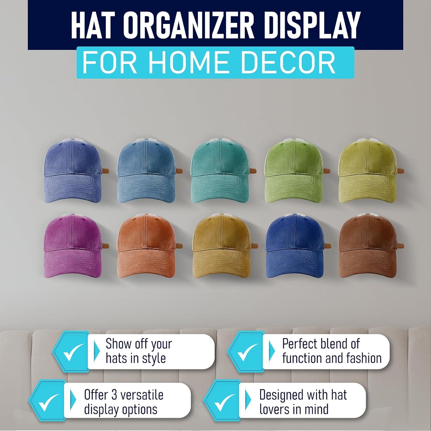 Ganchos Adhesivos para Sombreros Hula Home - Paquete de 10