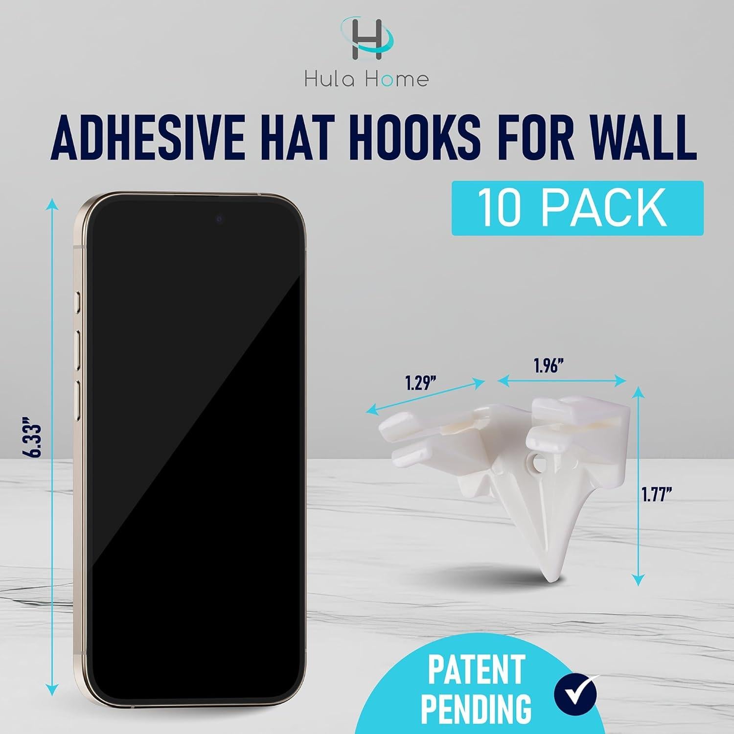 Ganchos Adhesivos para Sombreros Hula Home - Paquete de 10