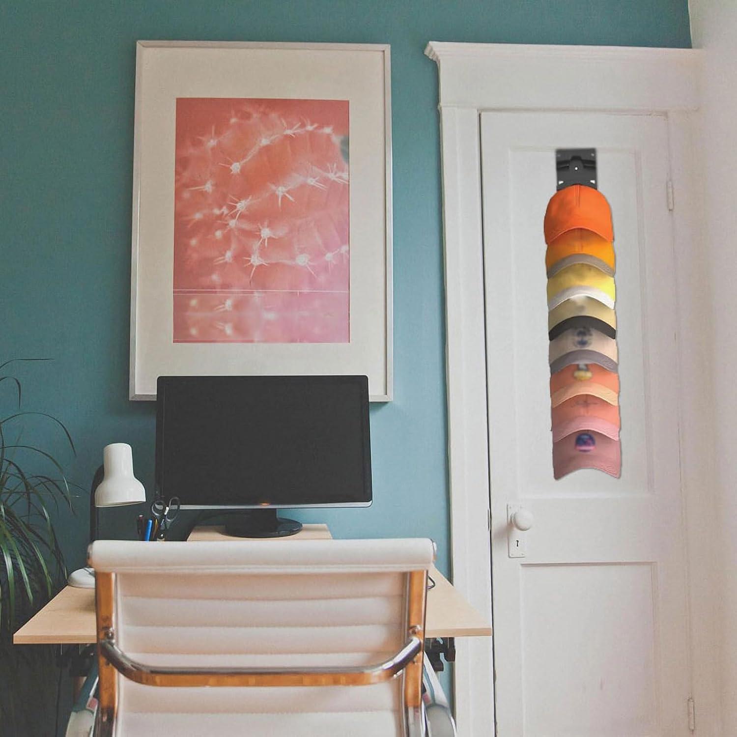 Organizador de Sombreros Montado en la Pared YVYAVGE - 2 PCS, Negro