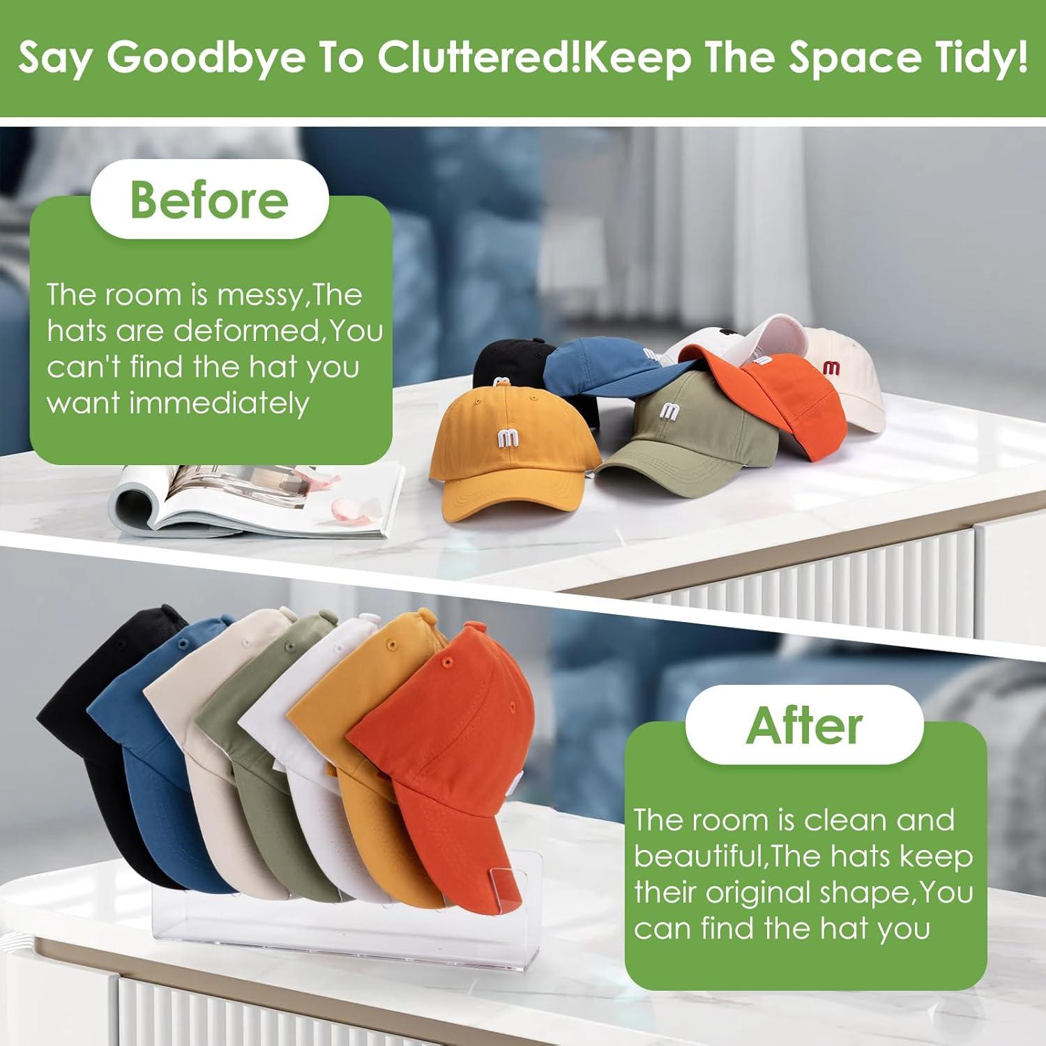 Soporte para Sombreros Acrílico Aybloom 2 Paquetes 14 Gorras