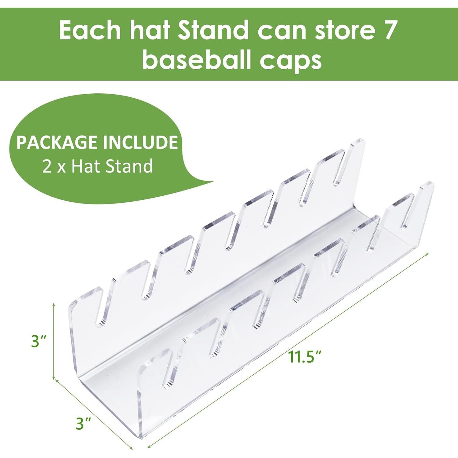 Soporte para Sombreros Acrílico Aybloom 2 Paquetes 14 Gorras