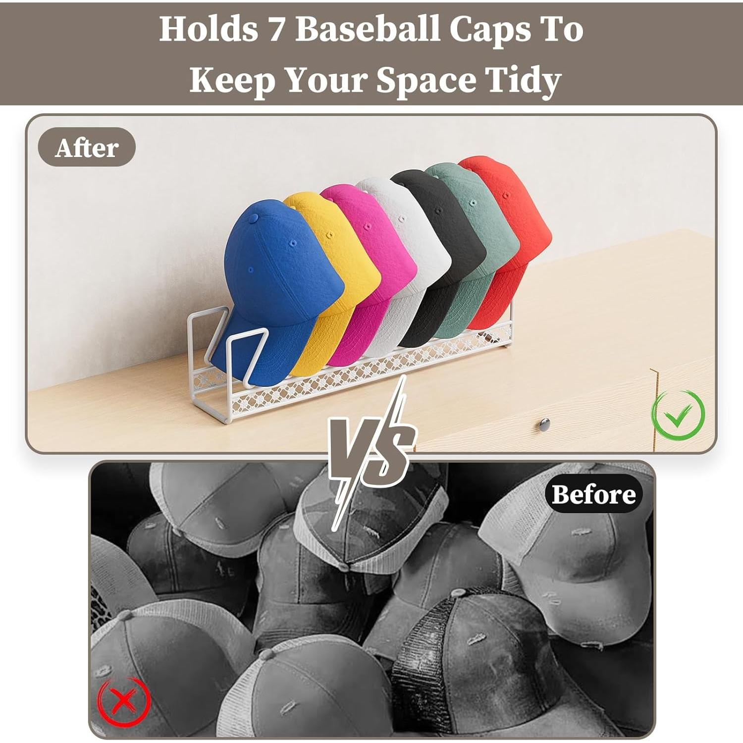 Soporte de Sombreros de Metal EKNITEY - 2 Piezas Blanco