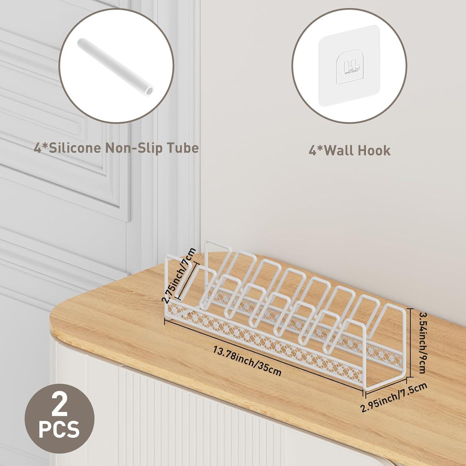 Soporte de Sombreros de Metal EKNITEY - 2 Piezas Blanco