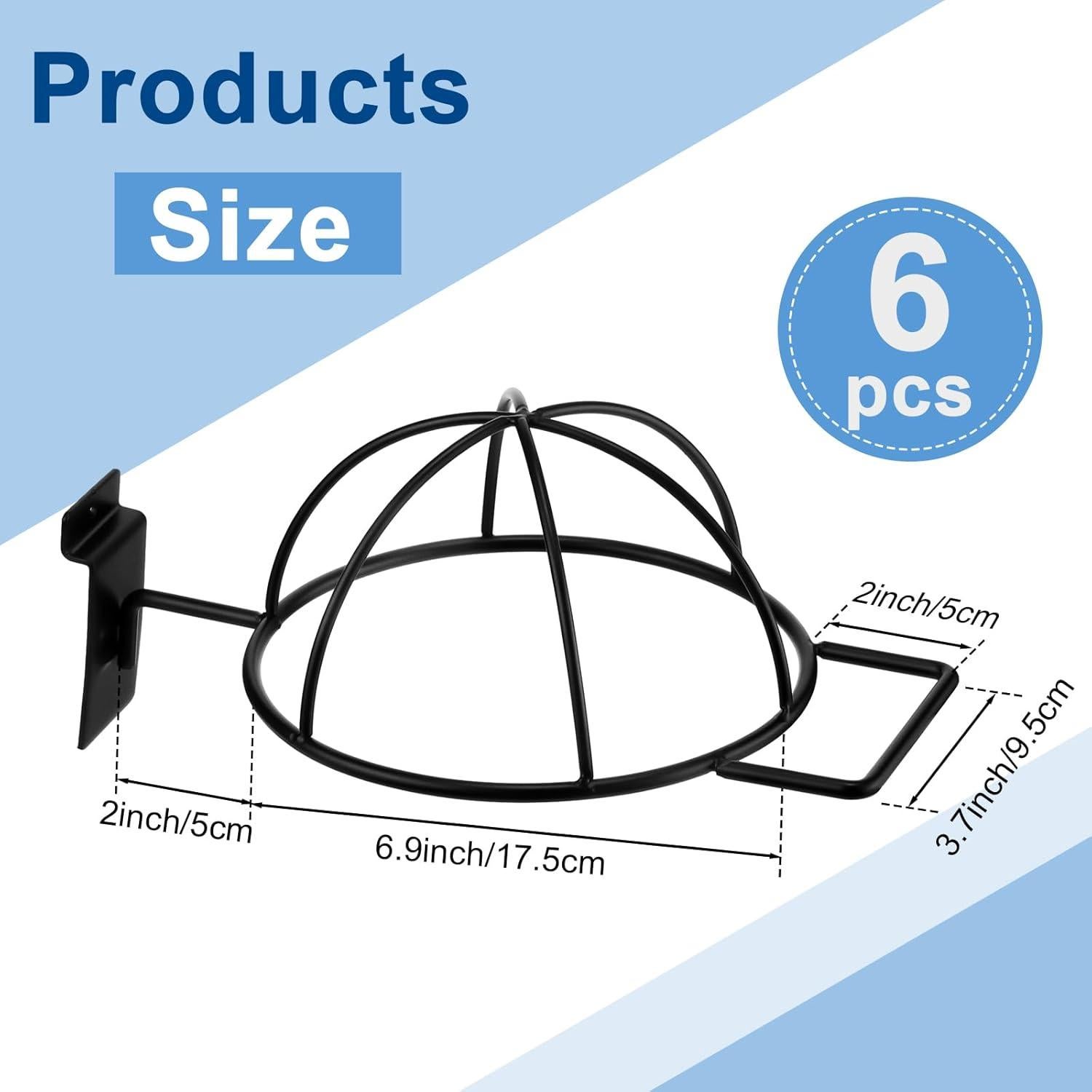 Soporte de Exhibición de Sombreros Barydat 6 Pcs Metal Negro