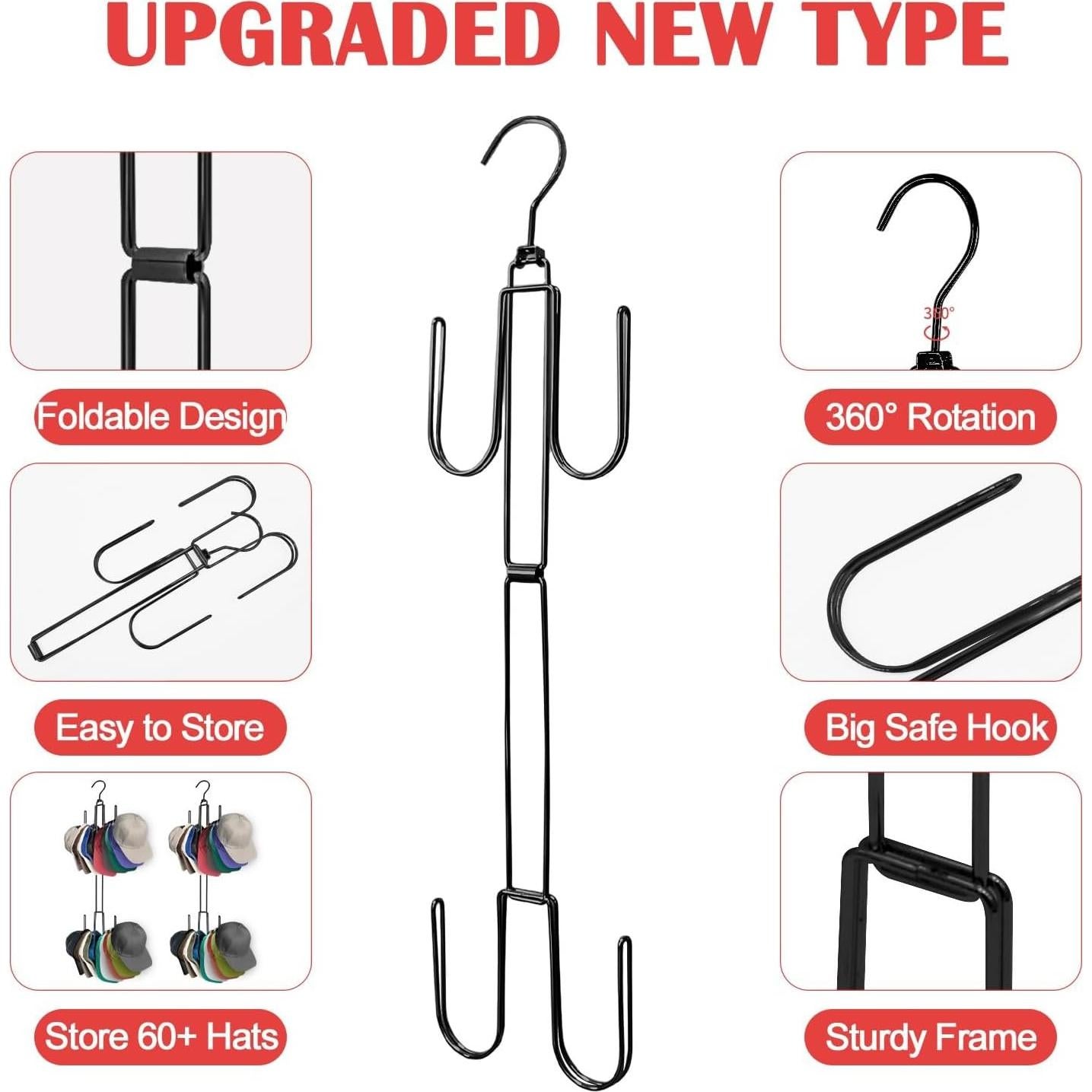 Organizador de Sombreros Plegable Homivale, Soporta 40 Gorras