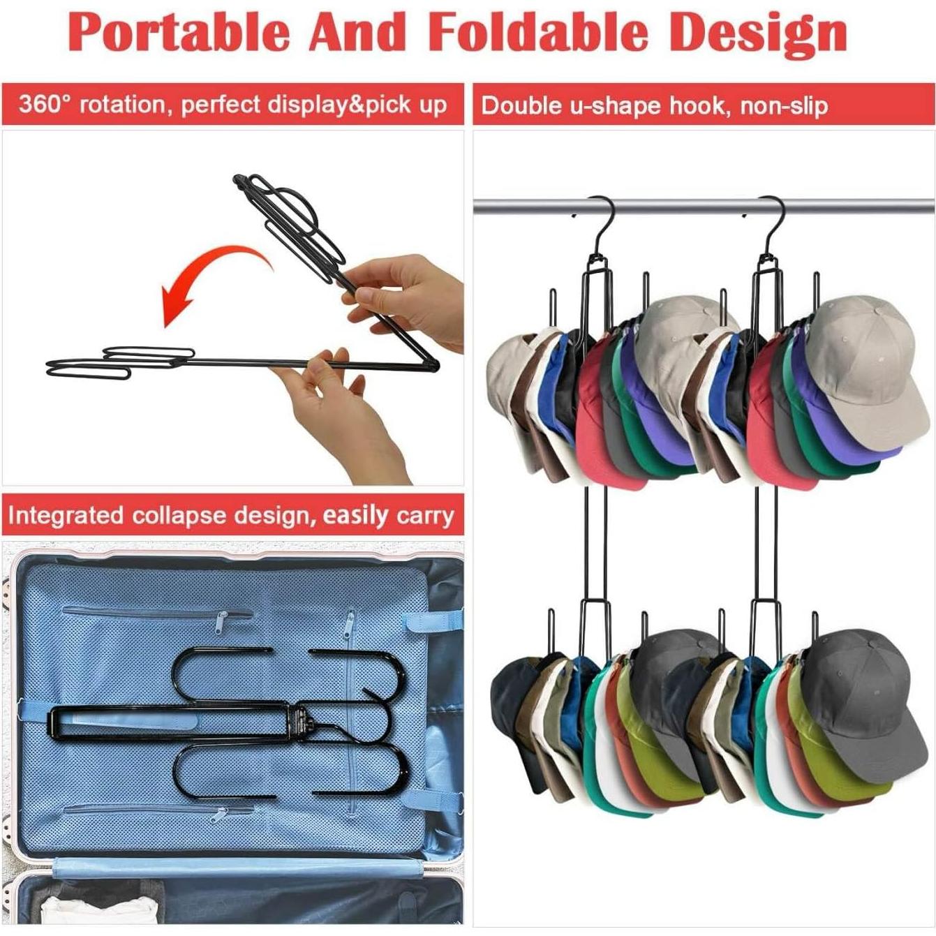 Organizador de Sombreros Plegable Homivale, Soporta 40 Gorras