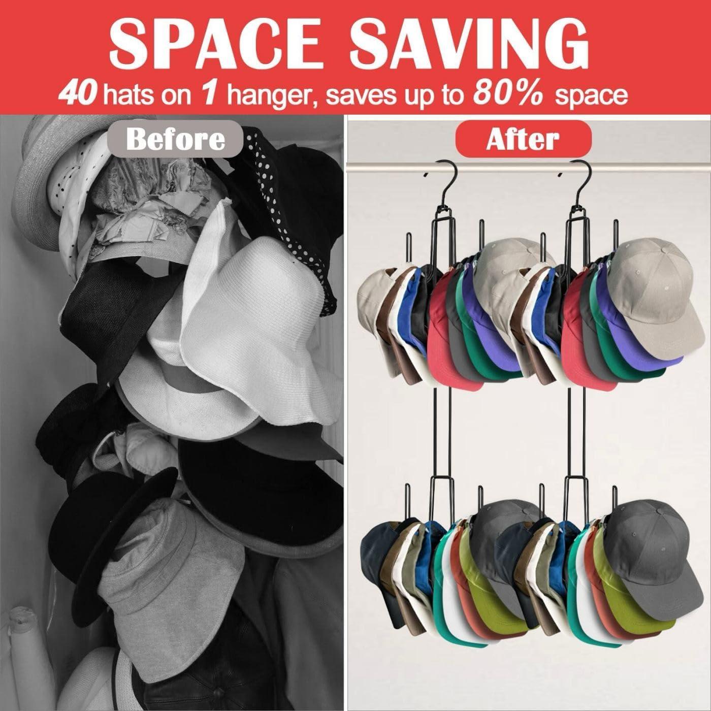 Organizador de Sombreros Plegable Homivale, Soporta 40 Gorras