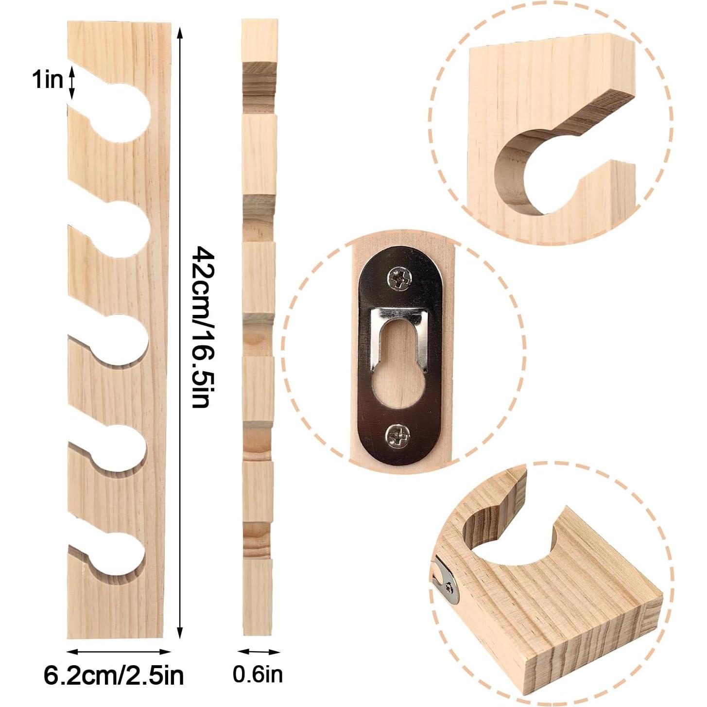 Soporte para Gorras de Béisbol Vavili 2 PCS Madera 5 Ganchos