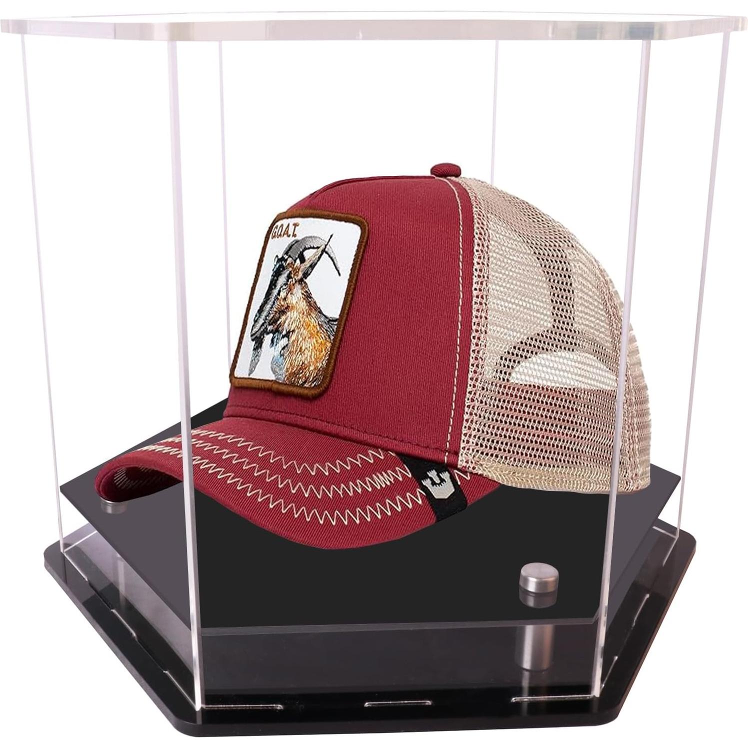 Soporte de Gorras de Béisbol Acrílico HHUXIUE 25.4x22.1x20.1cm