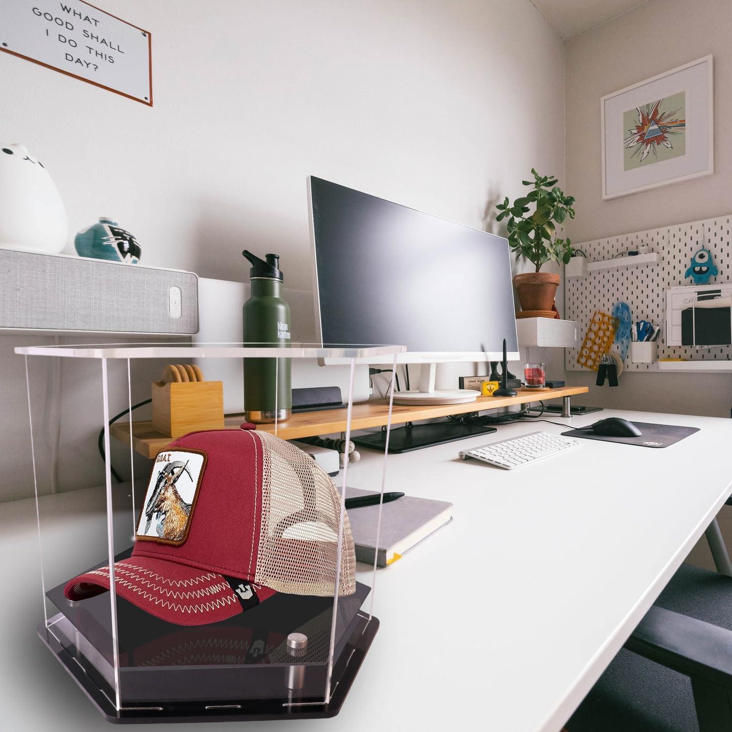 Soporte de Gorras de Béisbol Acrílico HHUXIUE 25.4x22.1x20.1cm