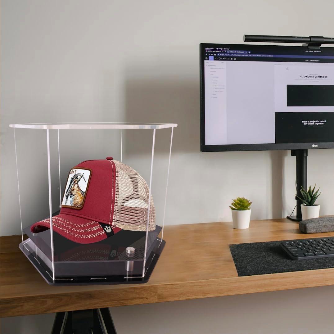 Soporte de Gorras de Béisbol Acrílico HHUXIUE 25.4x22.1x20.1cm